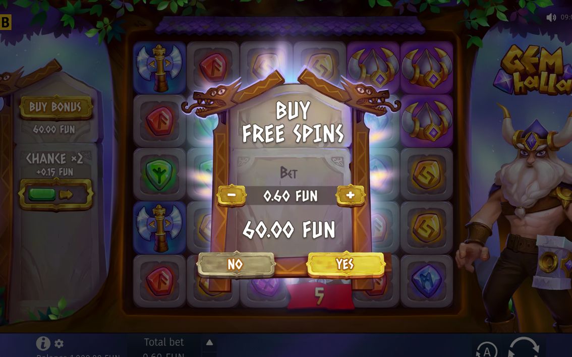 Bonus round opening on Viking longship Scatter symbols